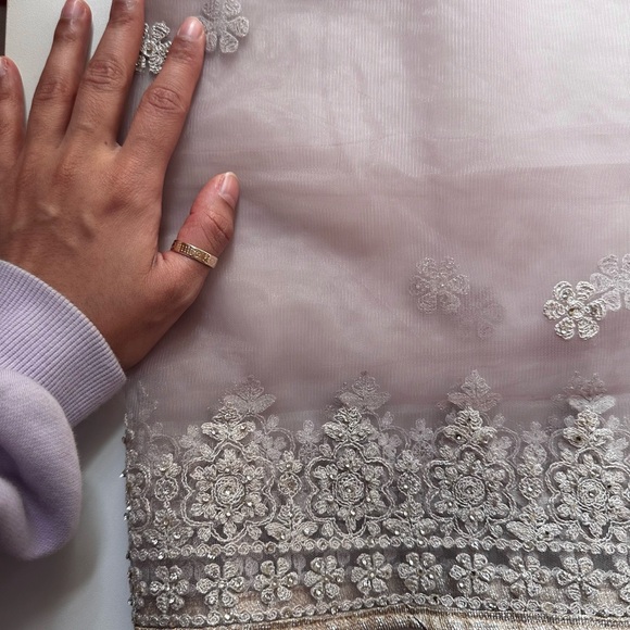 SOLD!!! Boutique Lilac Mauve & Silver Layered Sharara 3 Piece Set (Size 38) - Picture 4 of 10